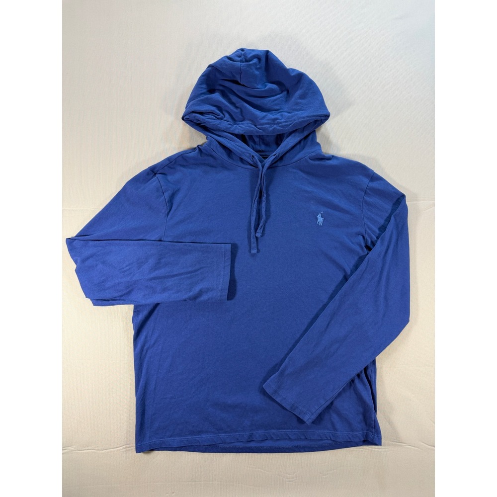 Polo Ralph Lauren Mens Blue Long Sleeve Hooded T-Shirt Pony Logo XL